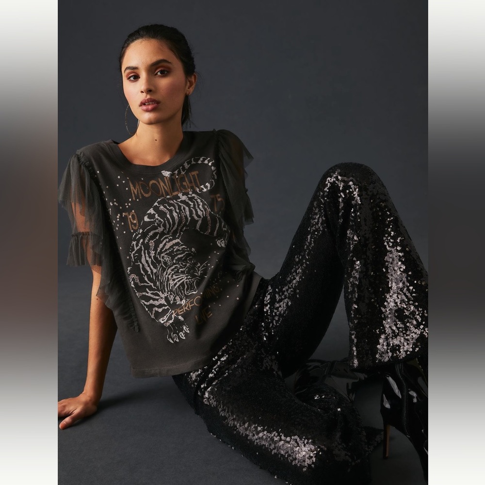 Pilcro Tulle Mesh Tee